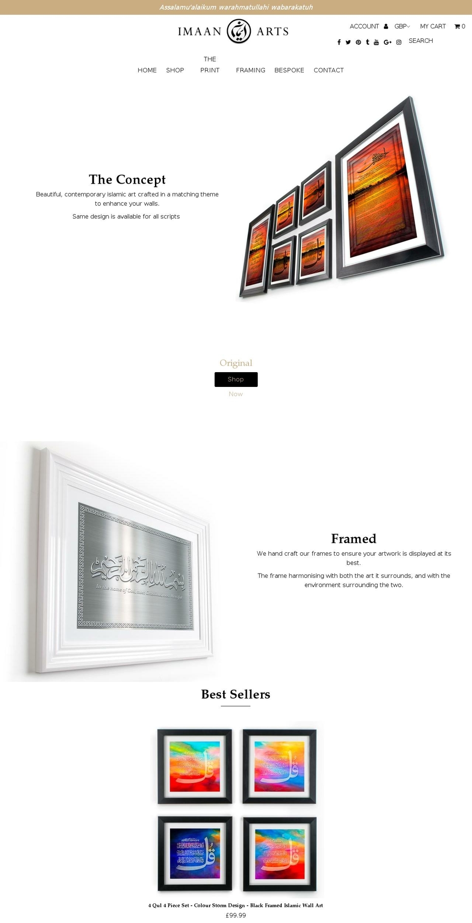 imaanarts.com — Shopify storefront screenshot
