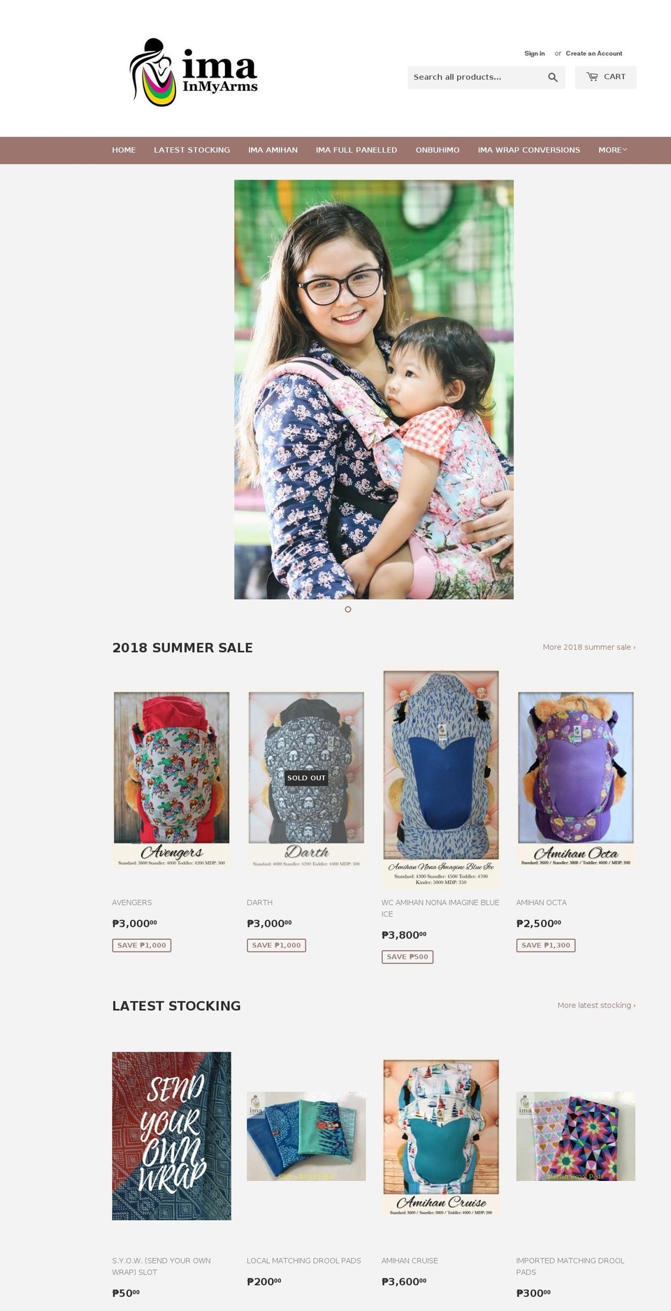imababycarriers.com — Shopify storefront screenshot