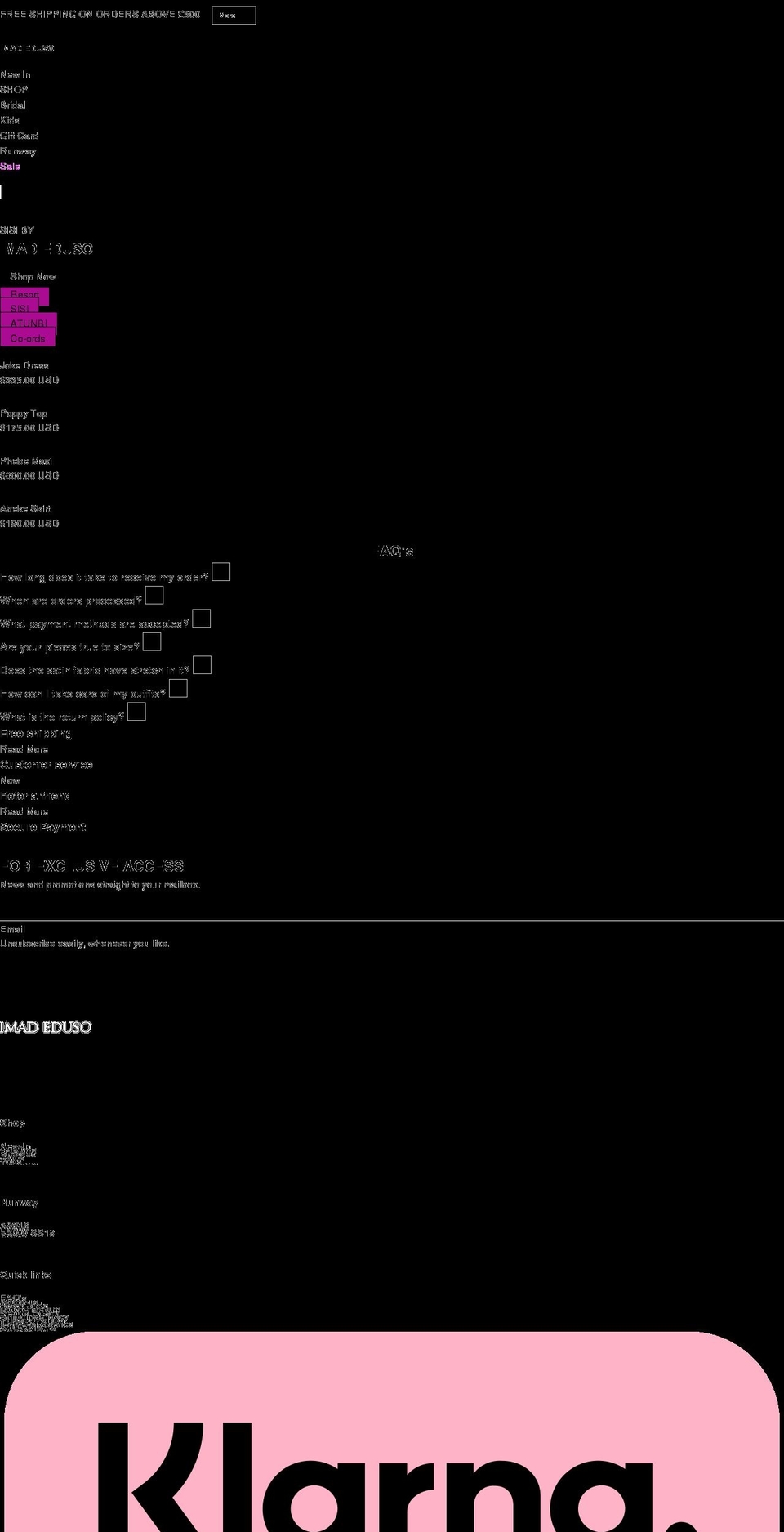 imadeduso.com shopify website screenshot