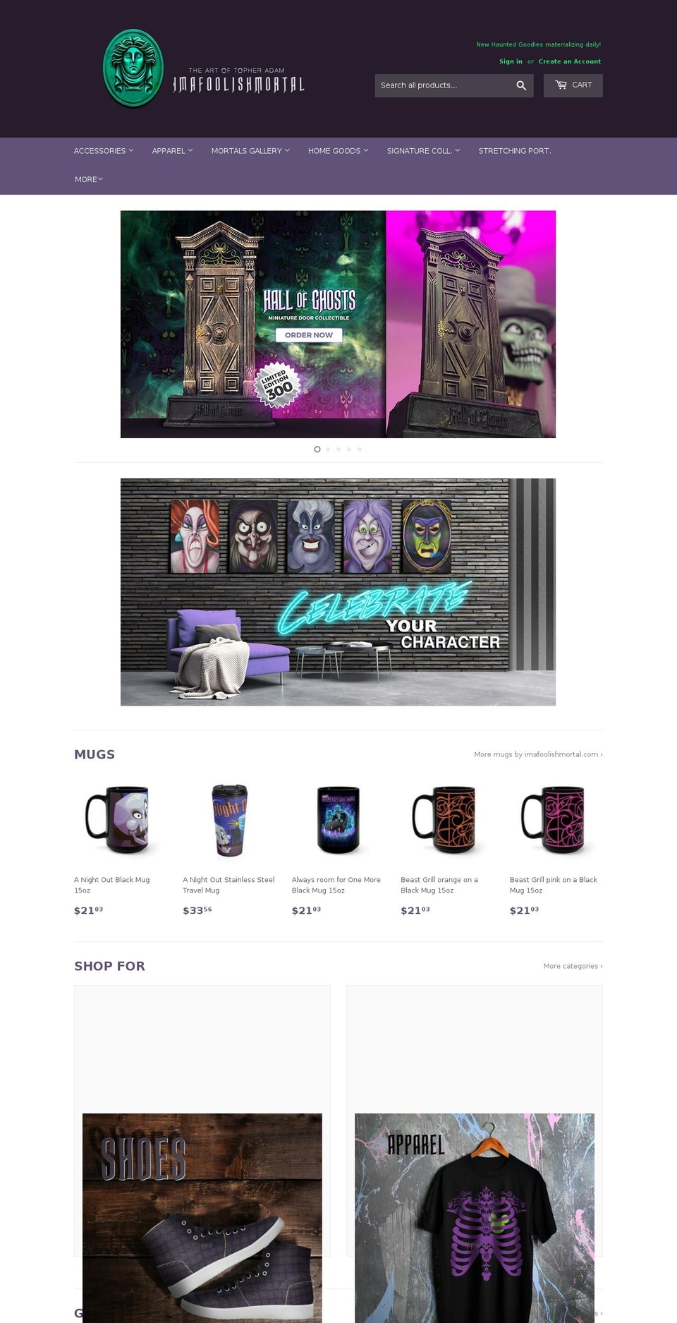imafoolishmortal.com shopify website screenshot