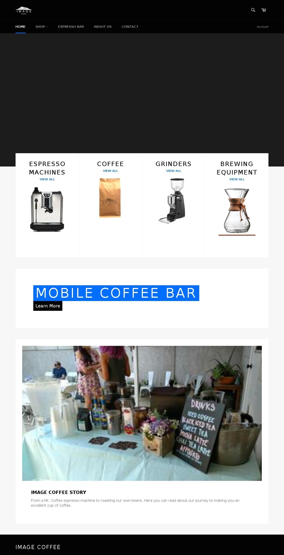 imagecoffeebar.com shopify website screenshot