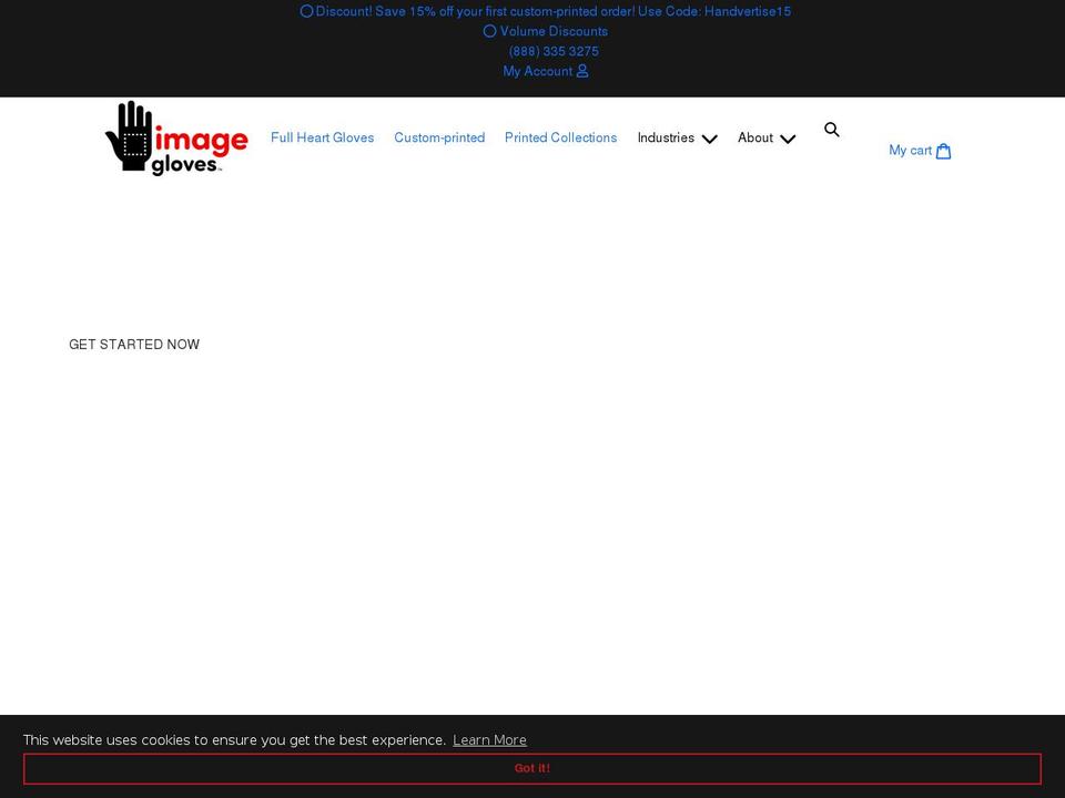 imagegloves.com shopify website screenshot