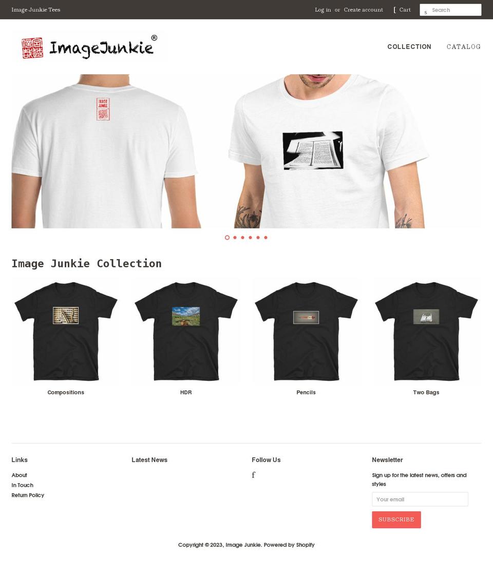 imagejunkie.com shopify website screenshot