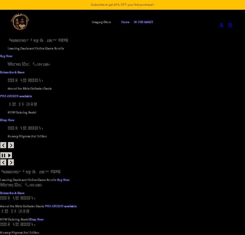 imagerymatters.org shopify website screenshot