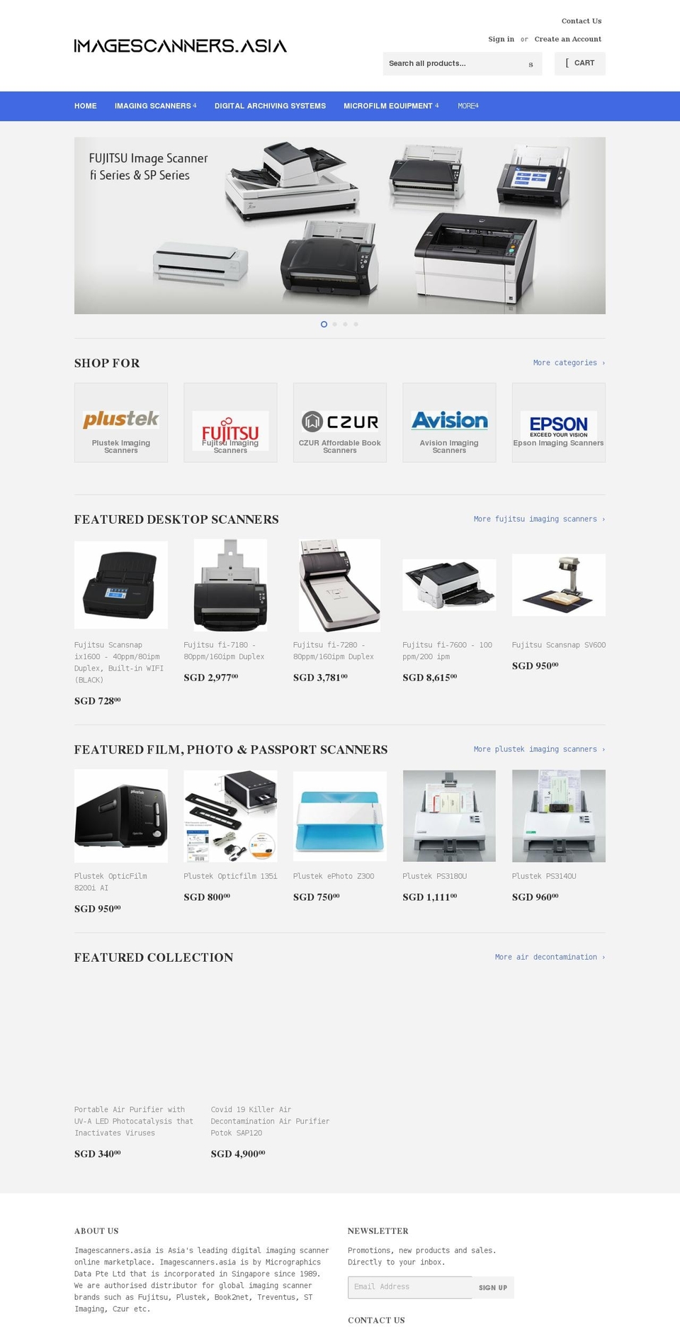imagescanners.asia shopify website screenshot