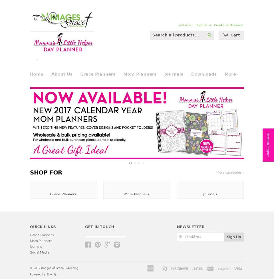 imagesofgracepublications.com shopify website screenshot