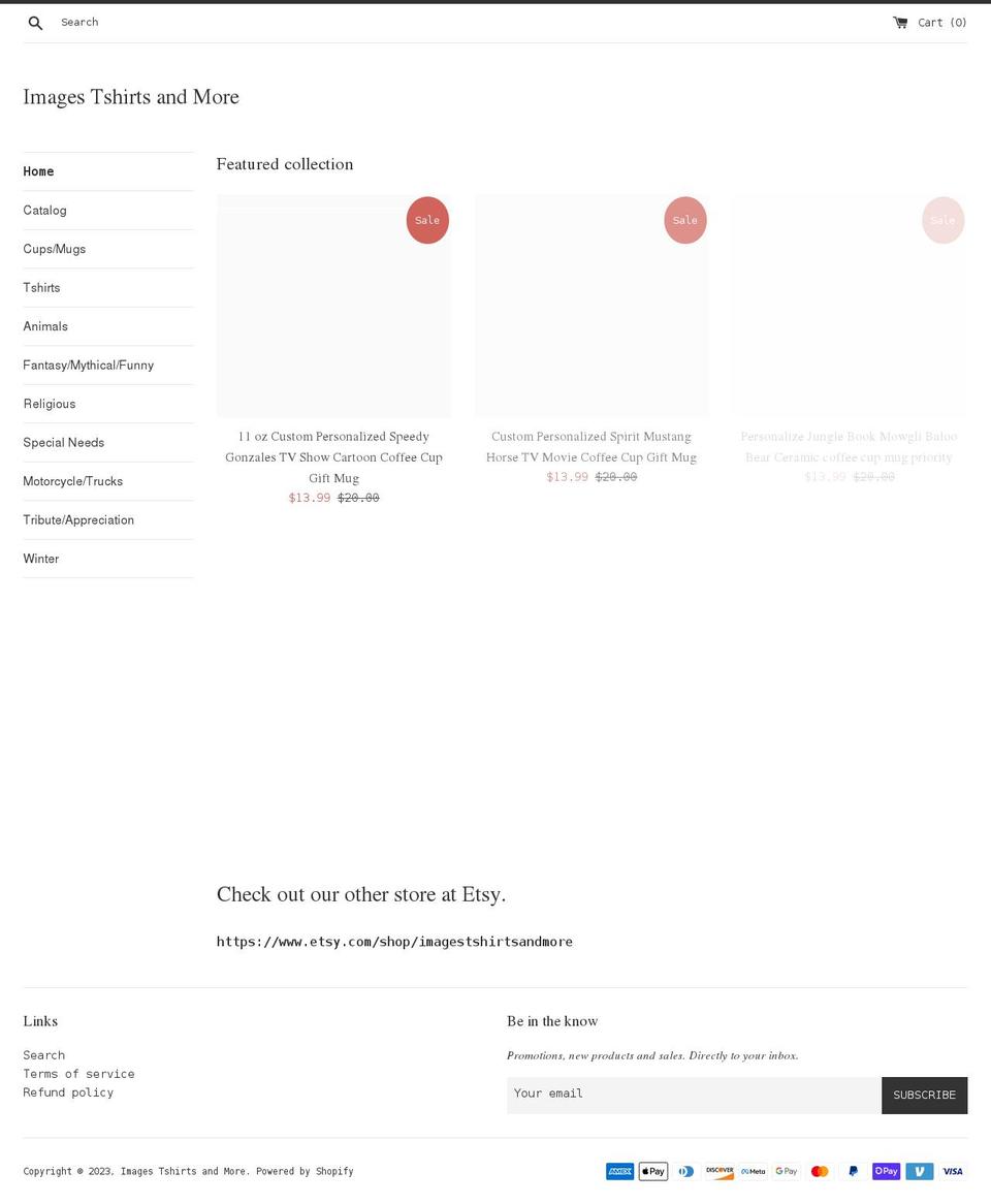 imagestshirtsandmore.com shopify website screenshot
