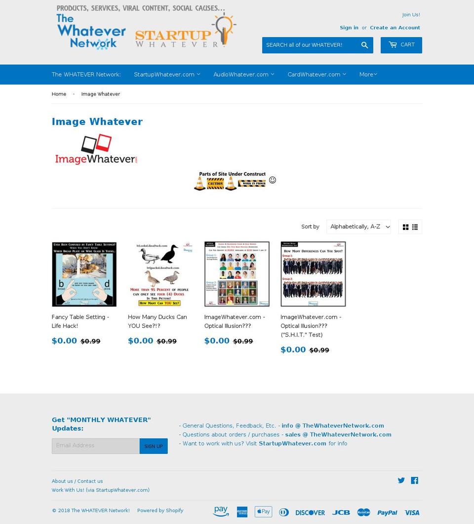 imagewhatever.com — Shopify storefront screenshot