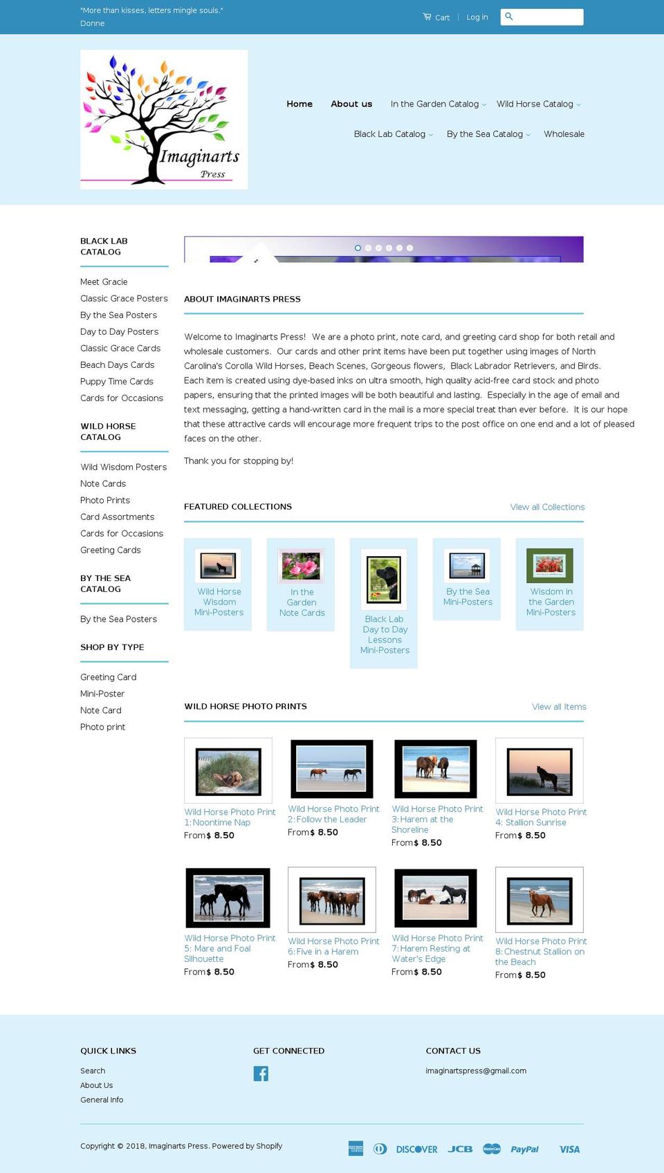 imaginartspress.com — Shopify storefront screenshot