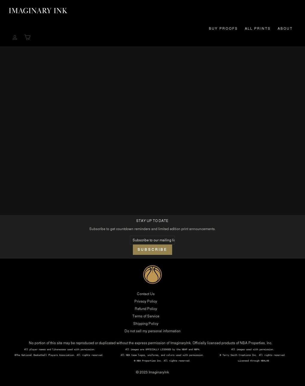 imaginaryink.net shopify website screenshot