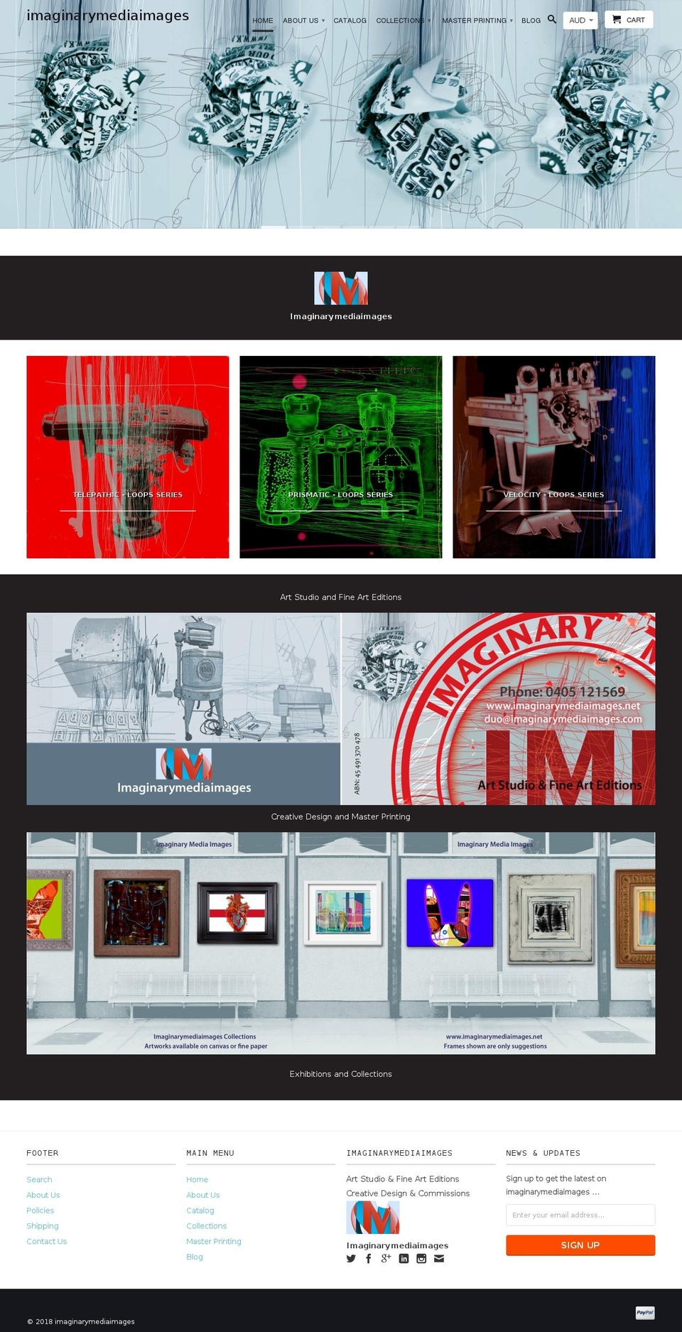 imaginarymediaimages.net shopify website screenshot