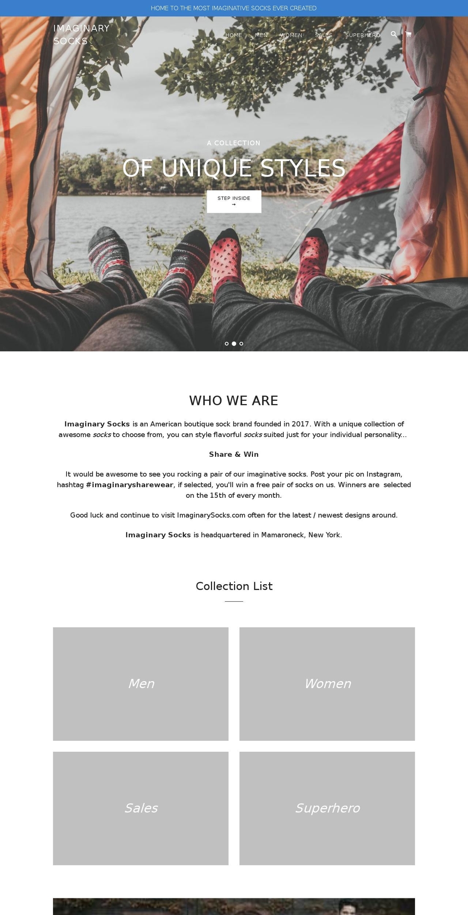 imaginarysocks.com — Shopify storefront screenshot