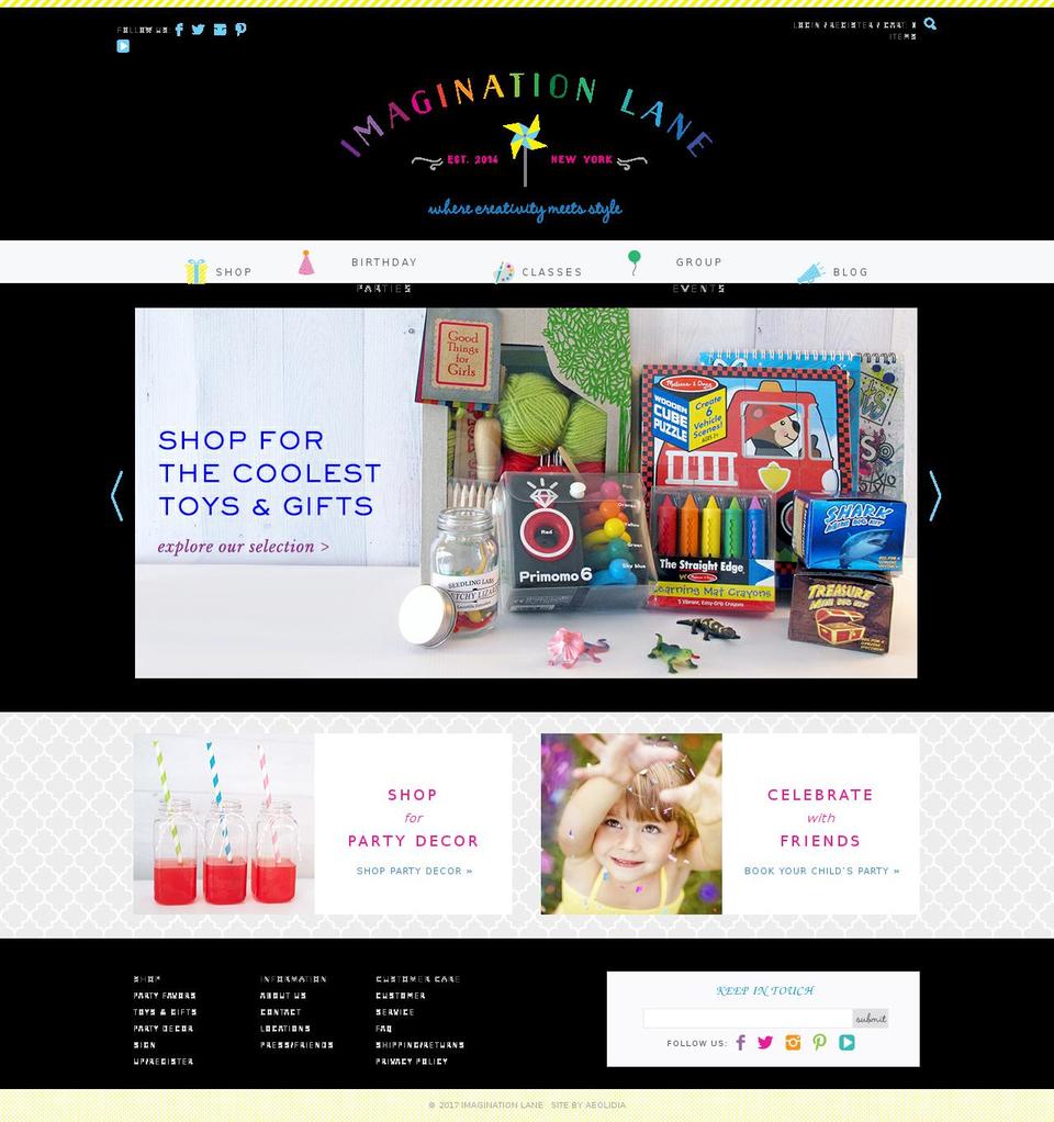 imaginationlanenyc.com shopify website screenshot