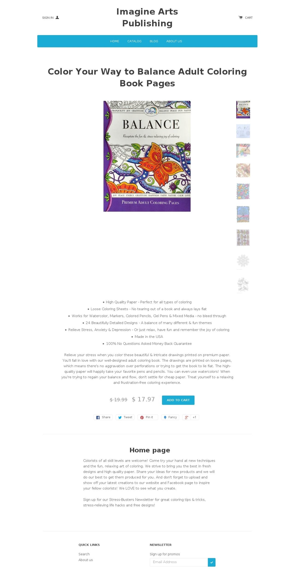 imagineartspublishing.com shopify website screenshot
