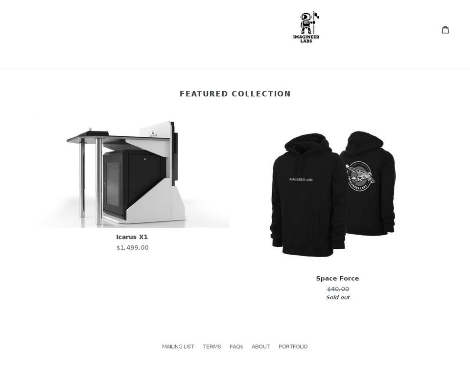 imagineerlabs.com — Shopify storefront screenshot