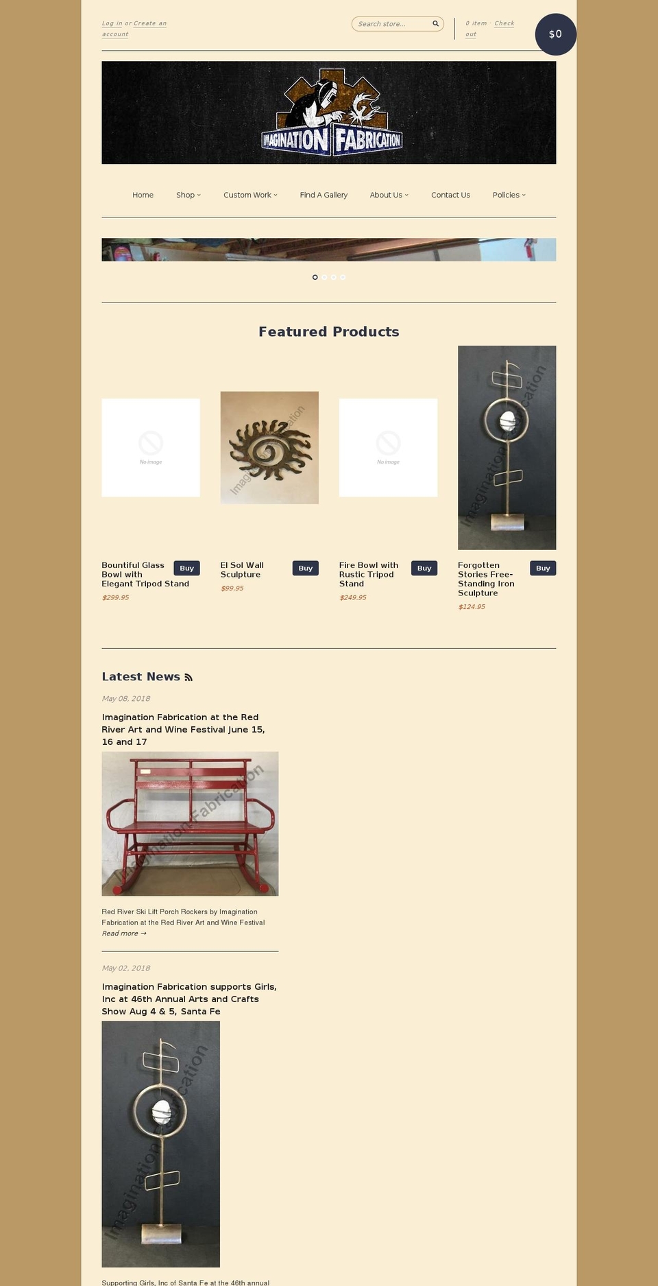 imaginefabrication-nm.com — Shopify storefront screenshot