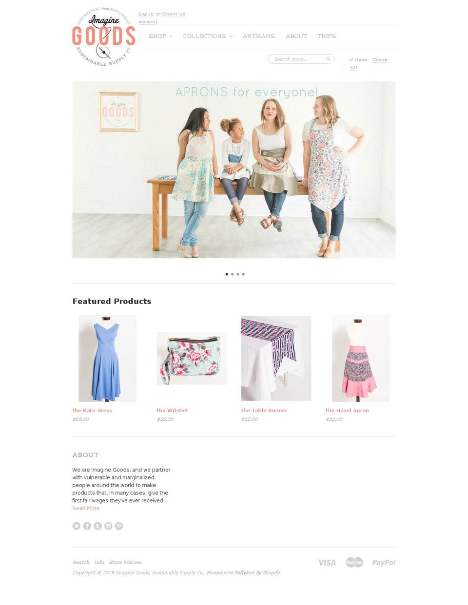 imaginegoods.org shopify website screenshot