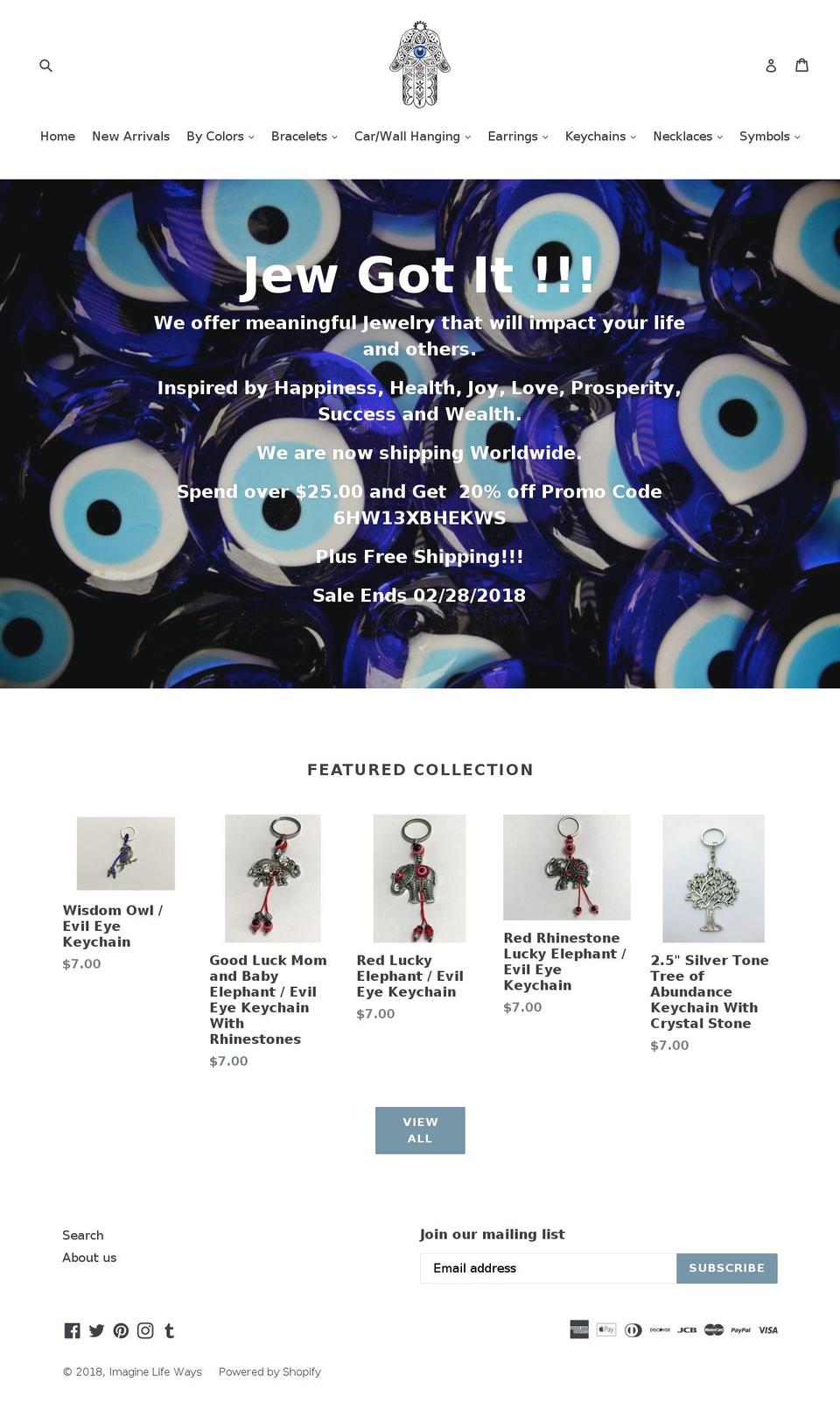 imaginelifeways.com — Shopify storefront screenshot