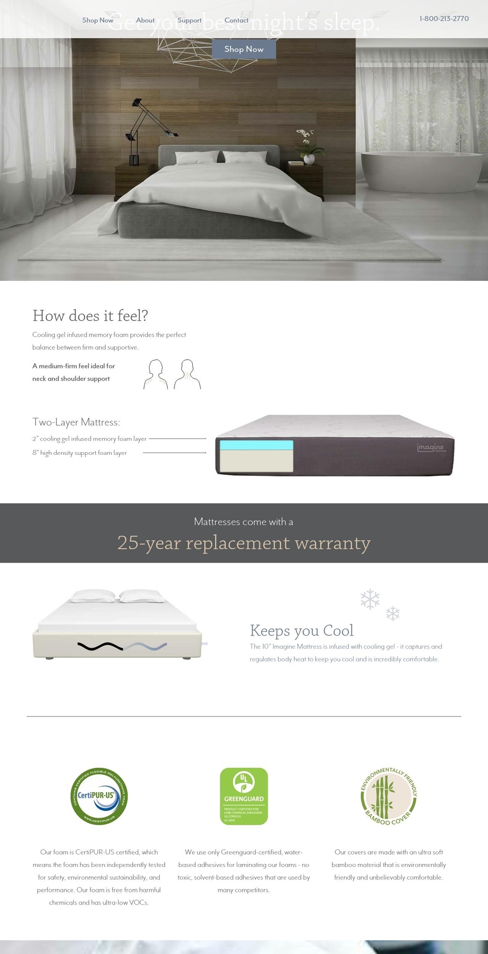 imaginemattress.com shopify website screenshot