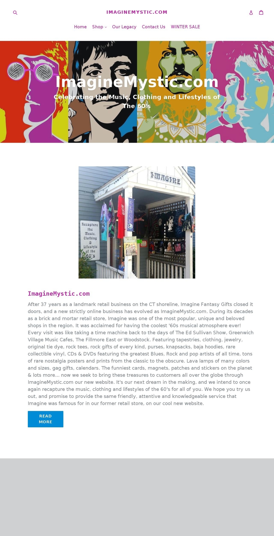 imaginemystic.com shopify website screenshot