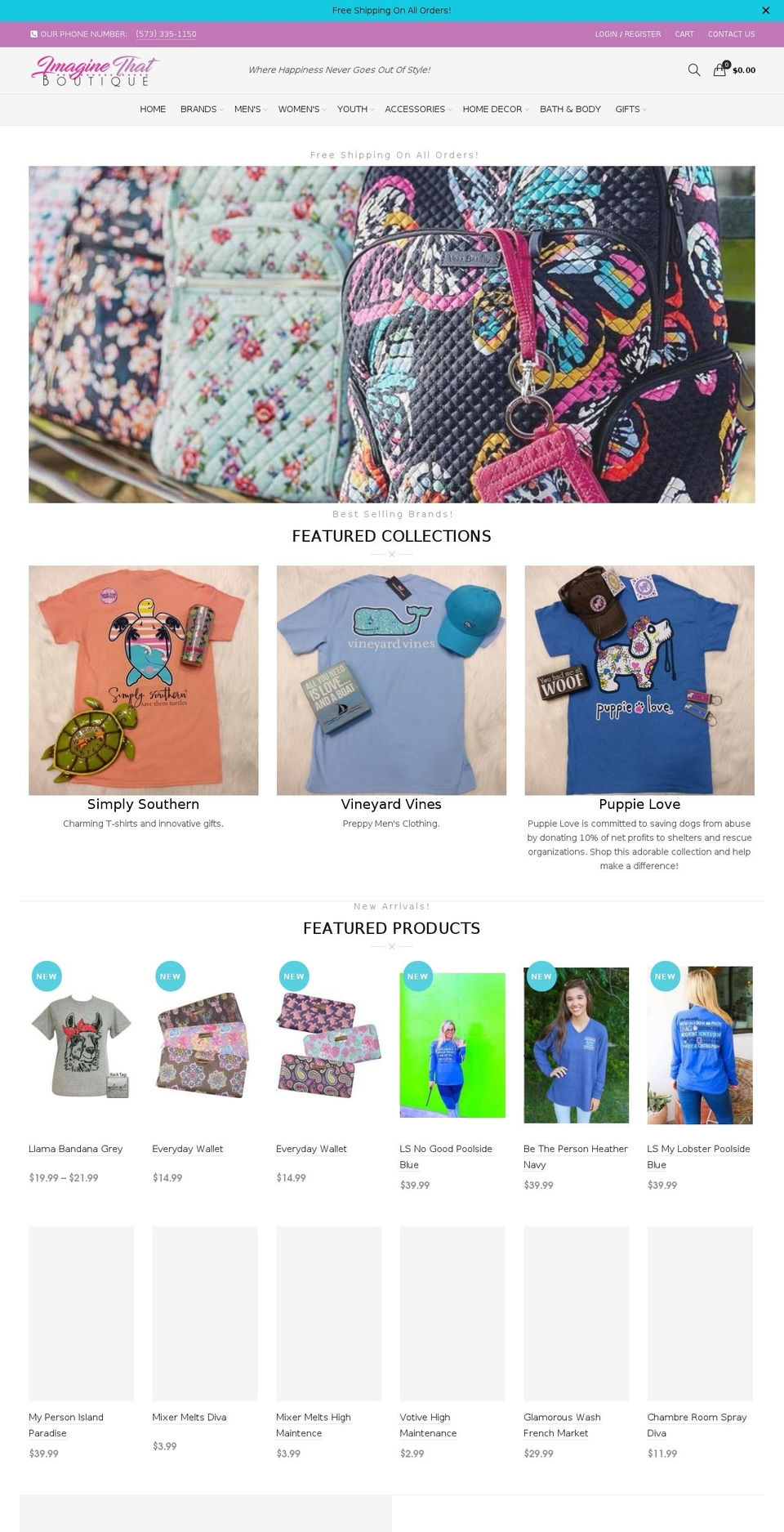 imaginethatboutique.com shopify website screenshot