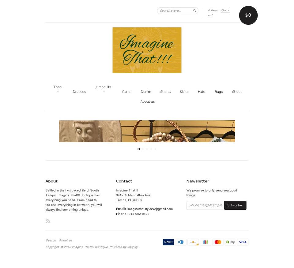 imaginethatstyle.com — Shopify storefront screenshot