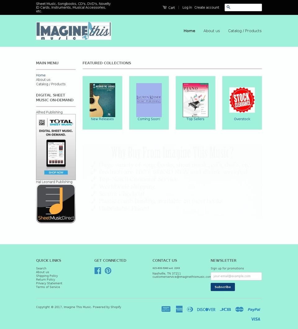 imaginethismusic.com shopify website screenshot