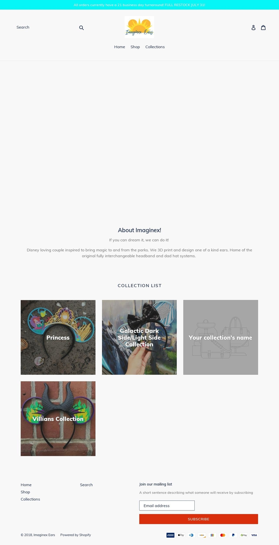 imaginexears.com — Shopify storefront screenshot