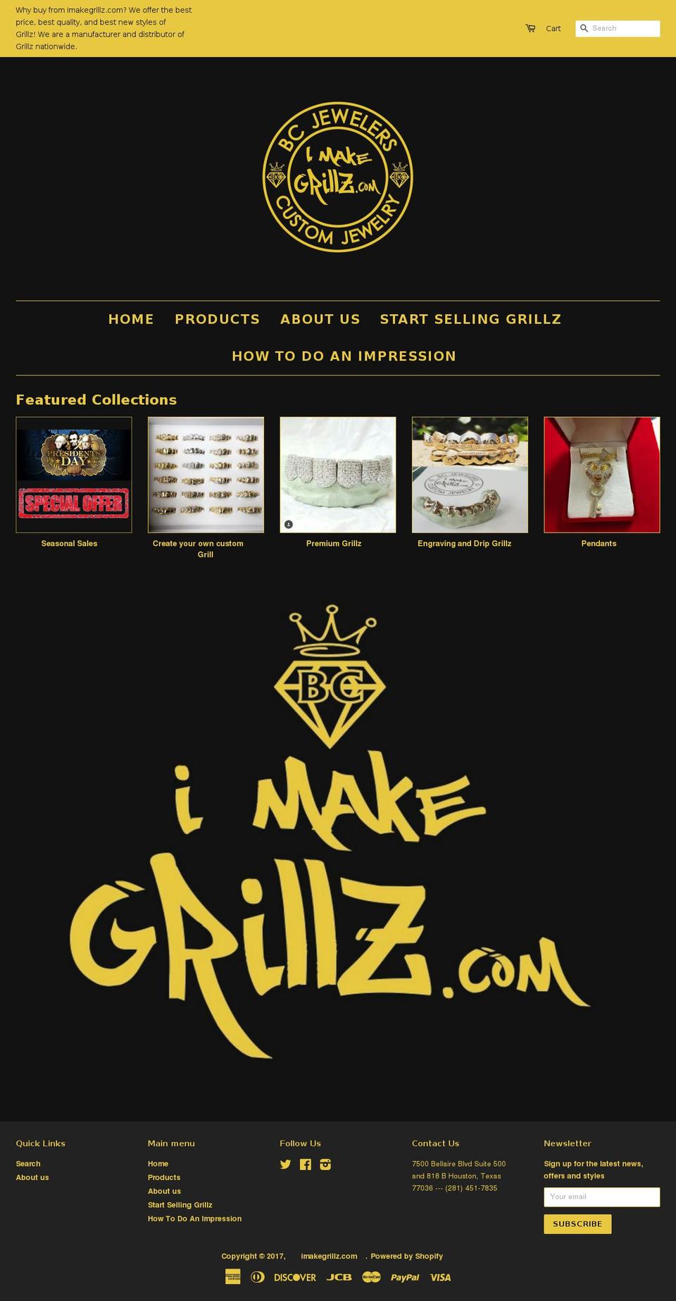 imakegrillz.com shopify website screenshot