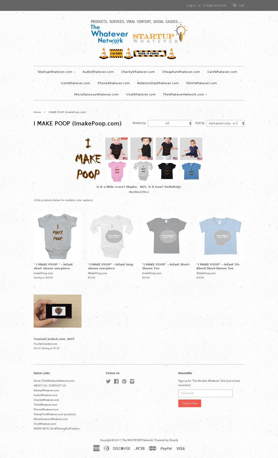 imakepoop.com shopify website screenshot