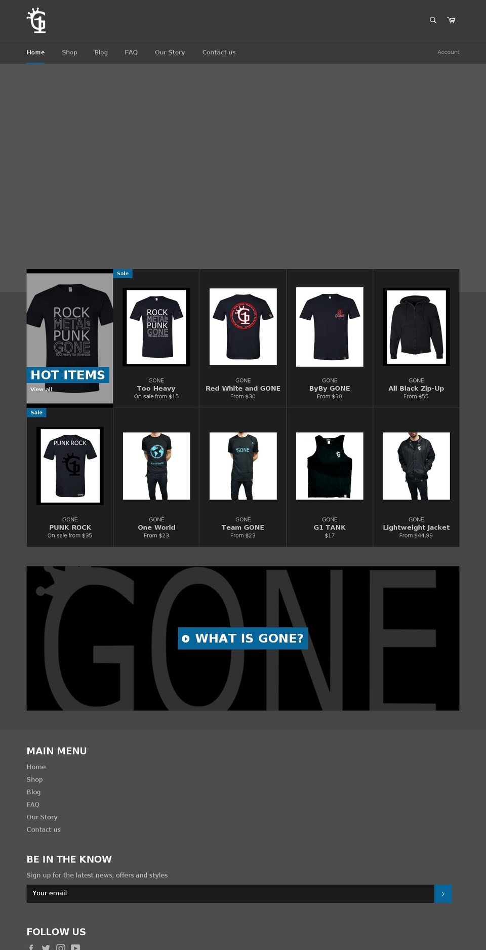 imallgone.com shopify website screenshot