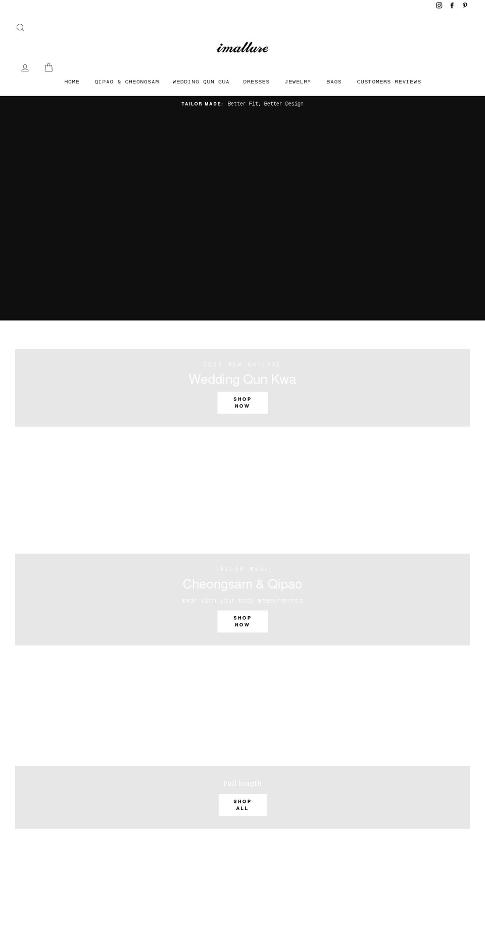 imallure.com shopify website screenshot