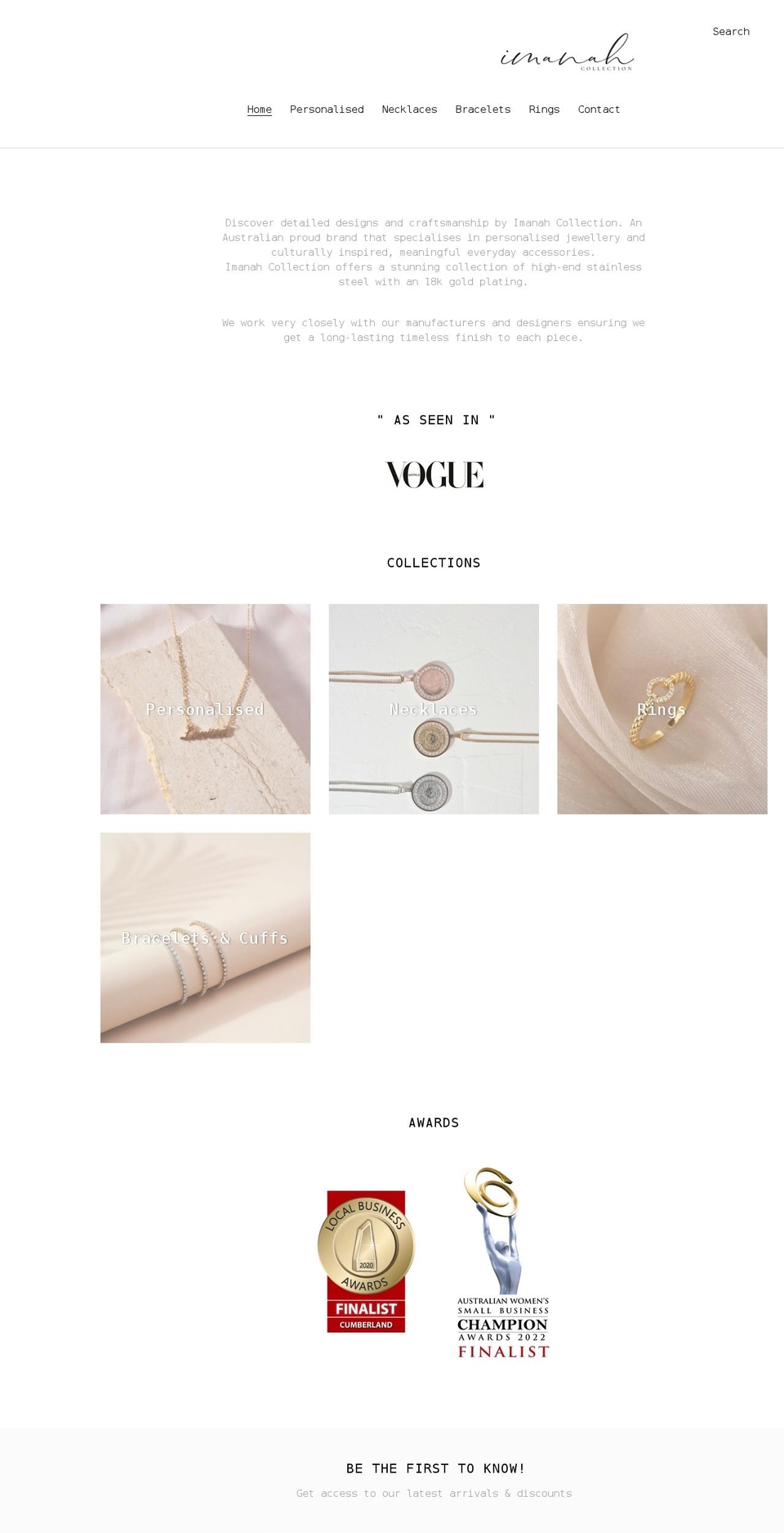 imanah.com.au shopify website screenshot