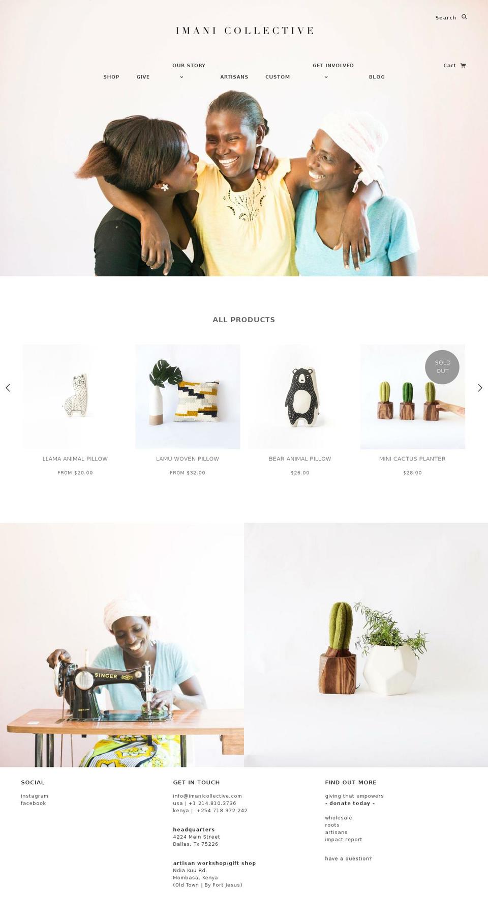 imanicollective.com shopify website screenshot