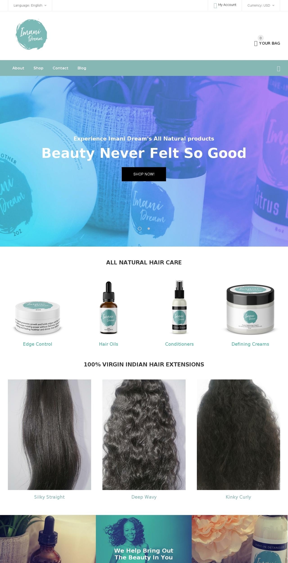 imanidream.com — Shopify storefront screenshot