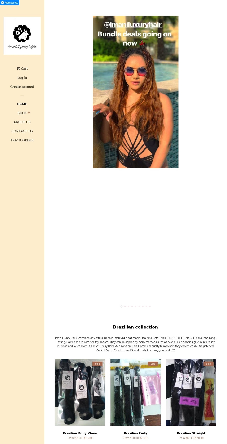 imaniluxuryhair.com — Shopify storefront screenshot