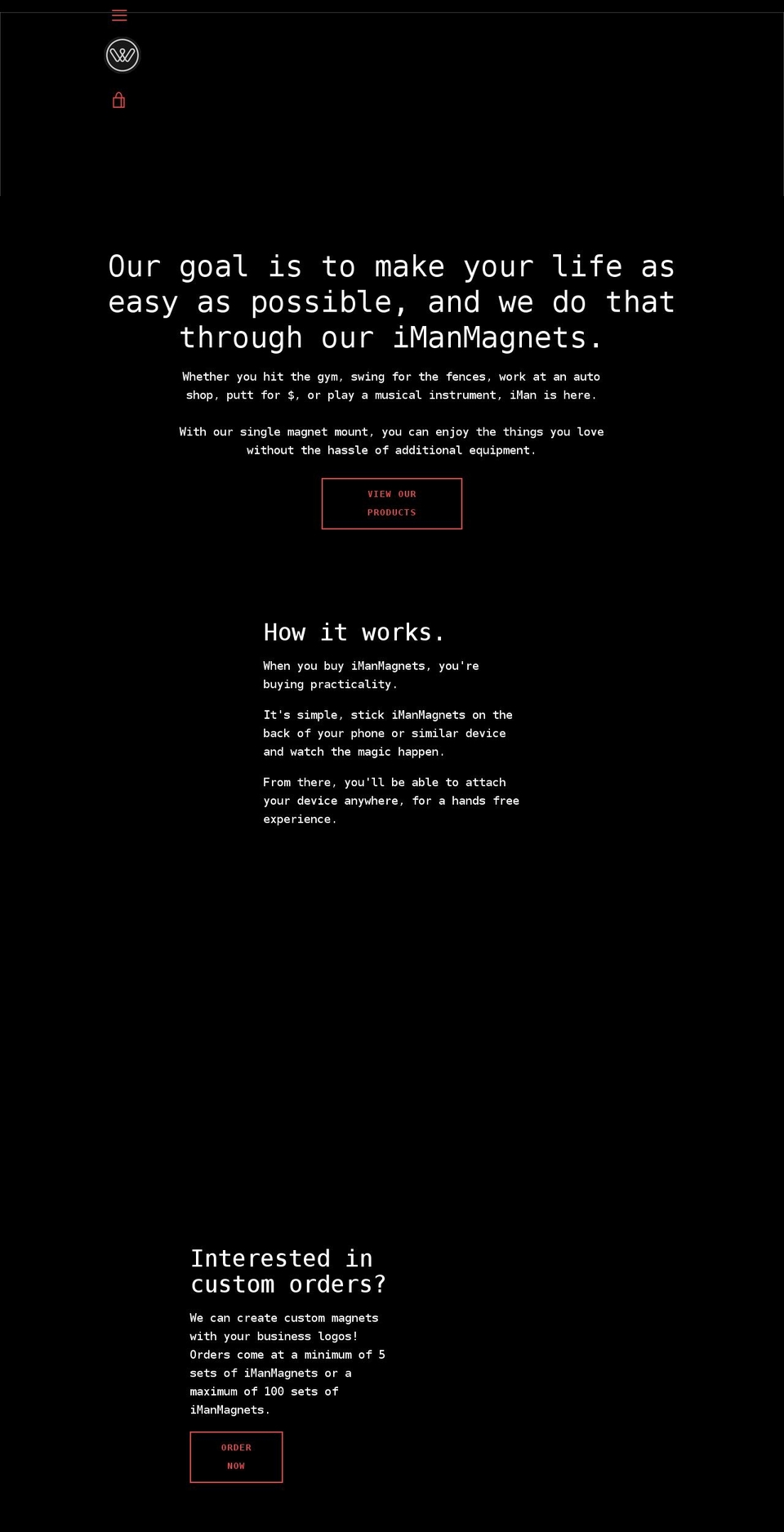 imanmagnet.com shopify website screenshot