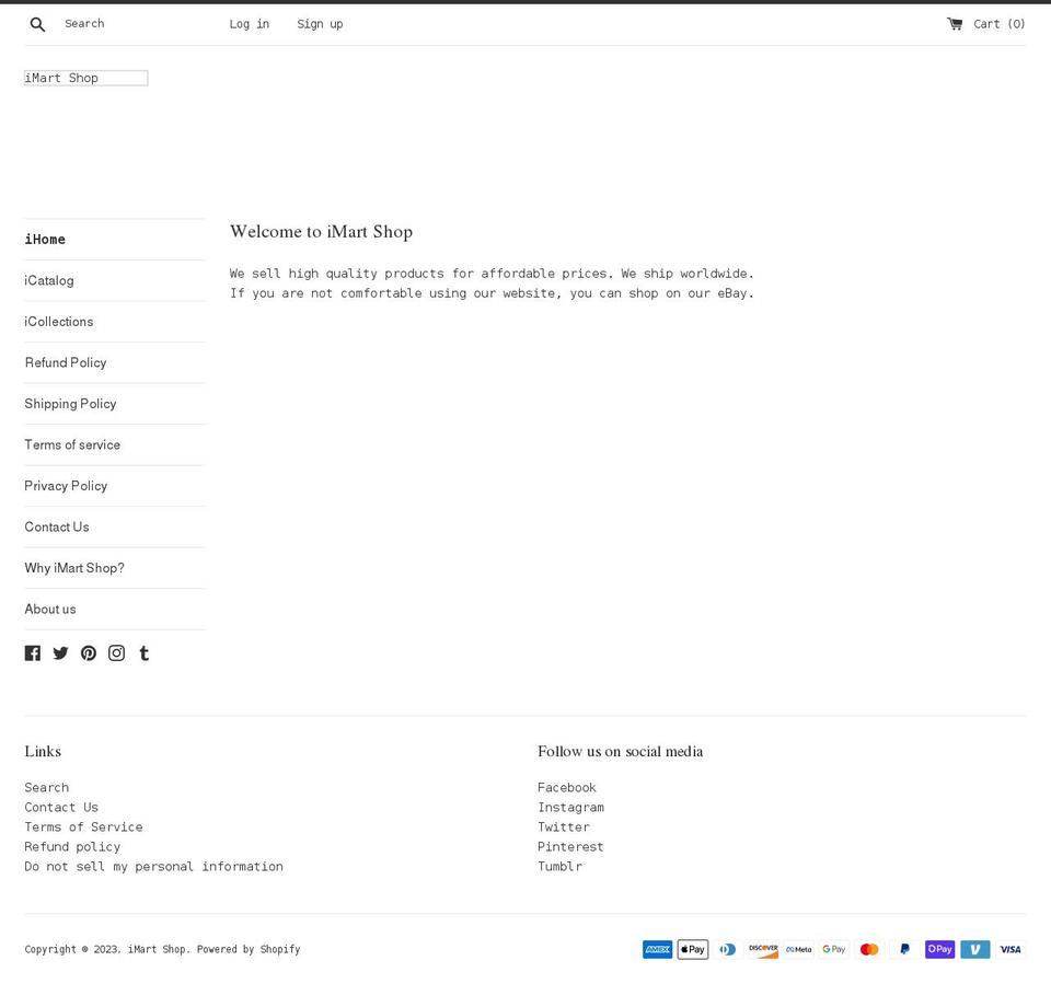 imartonlineshop.com shopify website screenshot