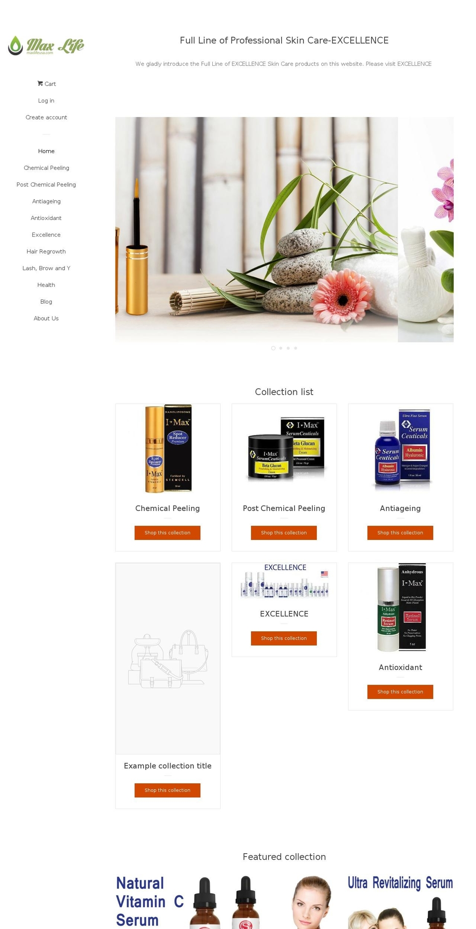 imaxskin.com — Shopify storefront screenshot