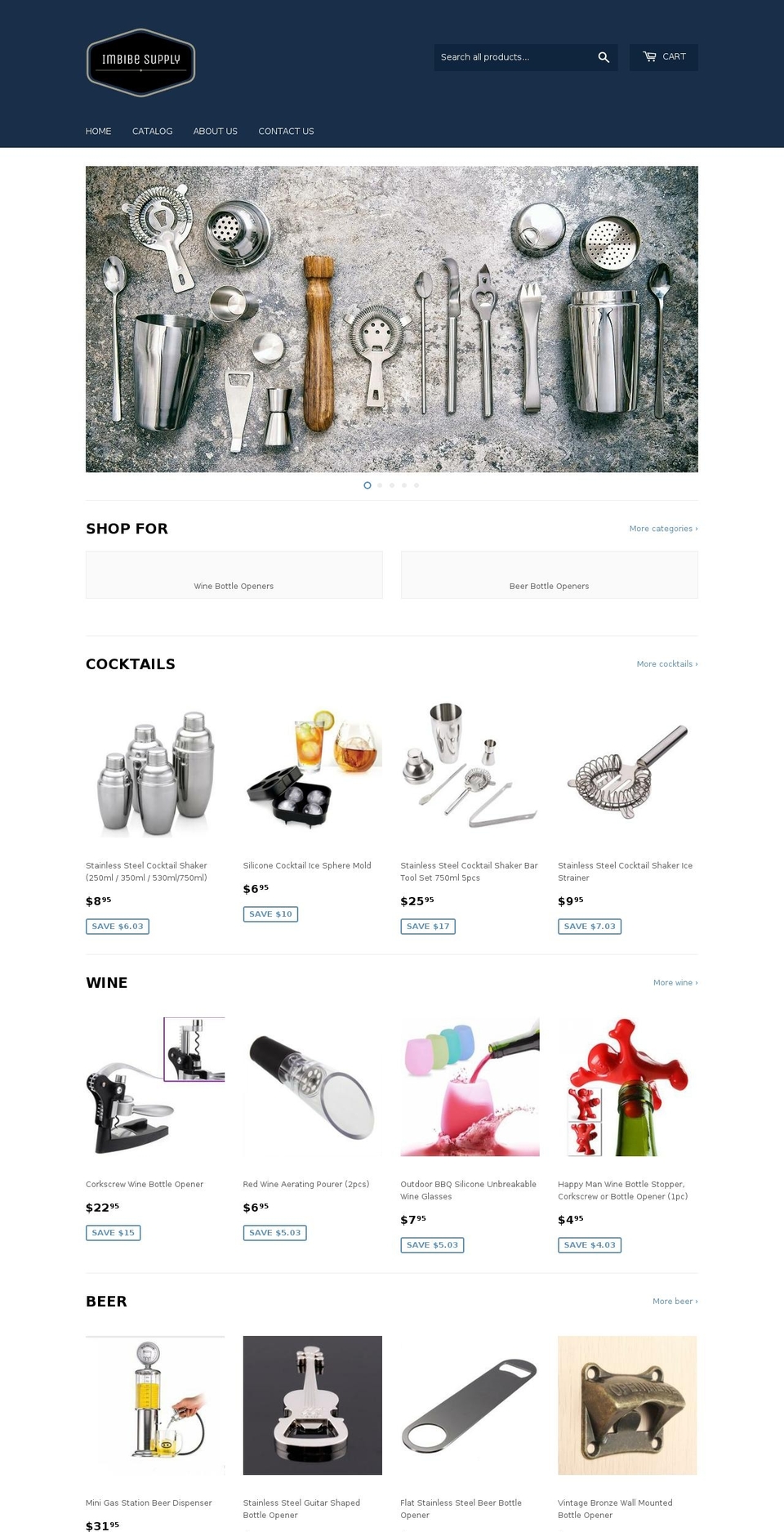 imbibesupply.com — Shopify storefront screenshot