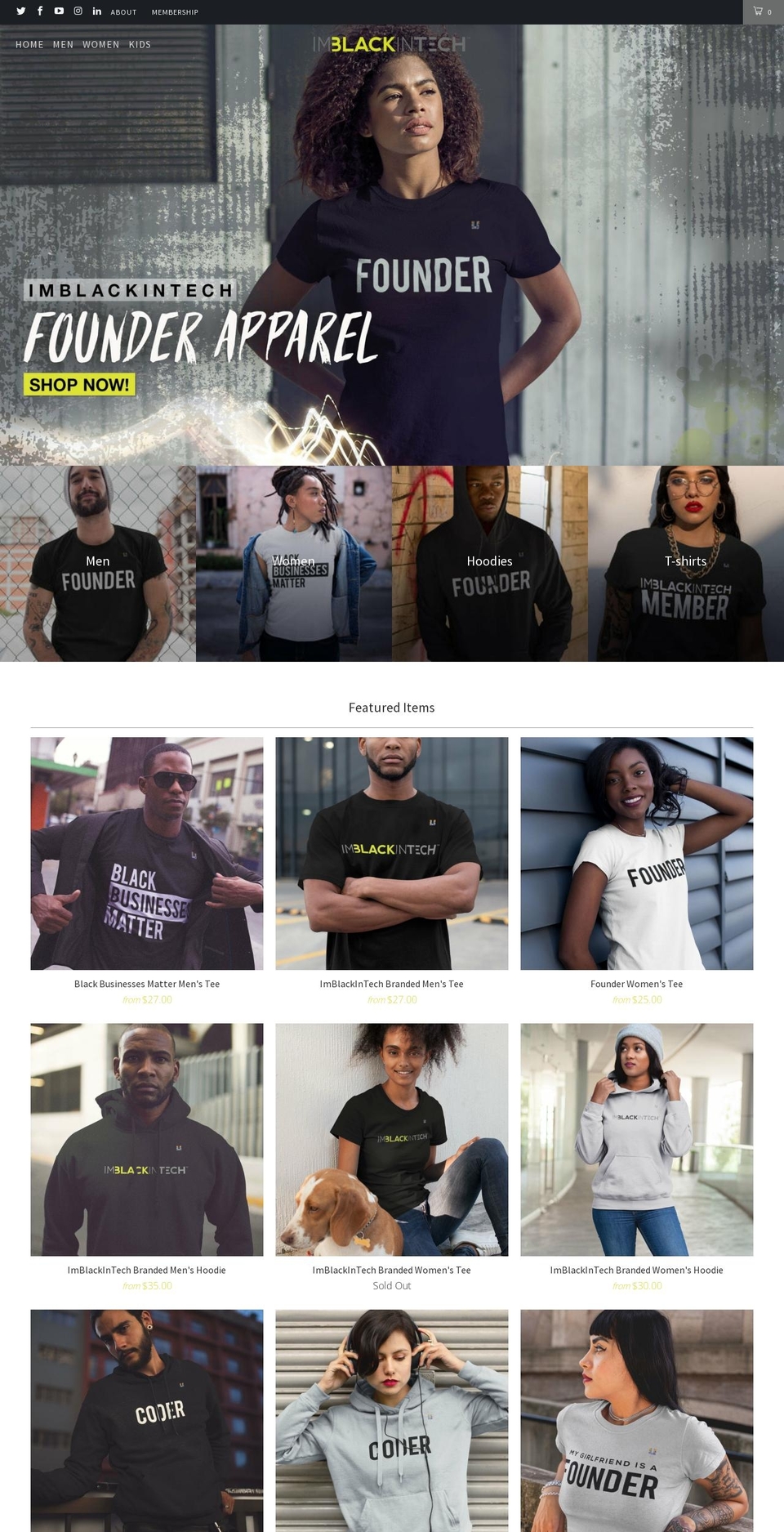 imblackintech.shop shopify website screenshot