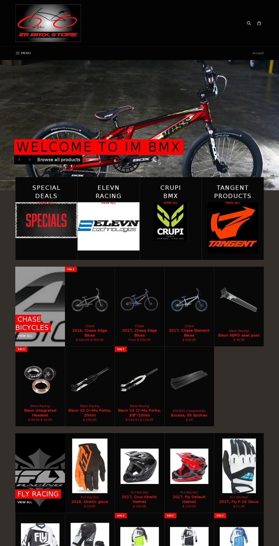 imbmx.com shopify website screenshot