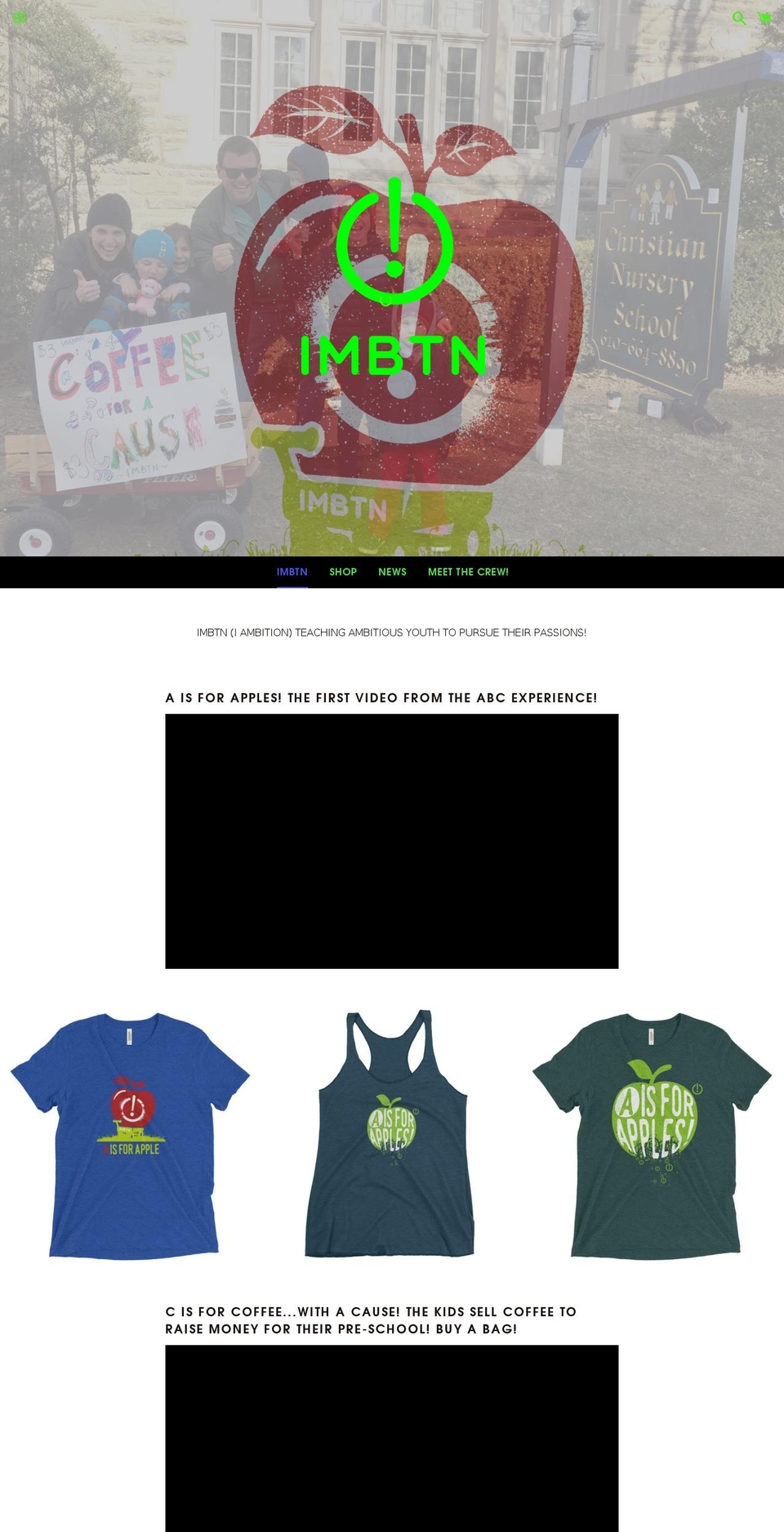 imbtn.com shopify website screenshot