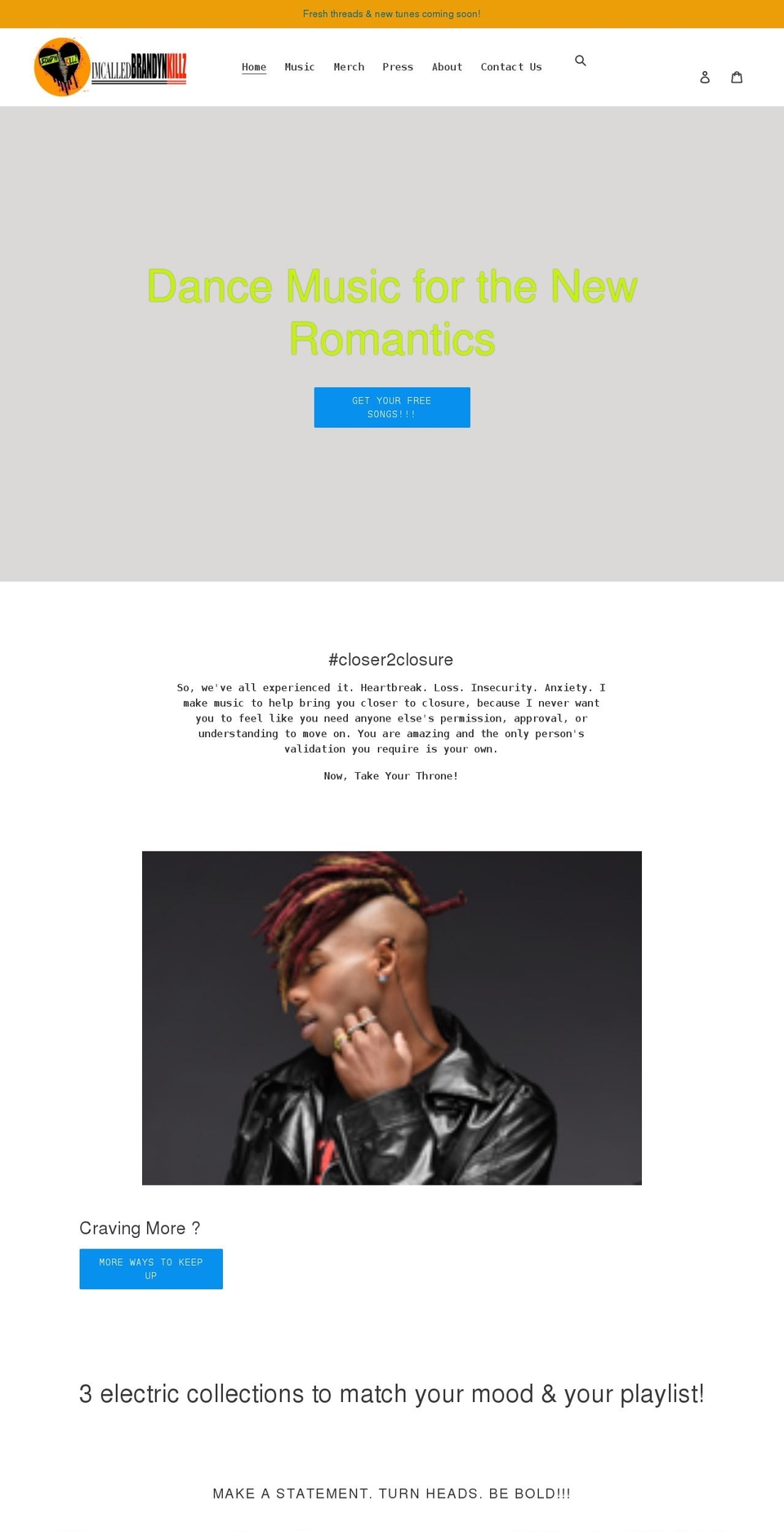 imcalledbrandynkillz.com shopify website screenshot