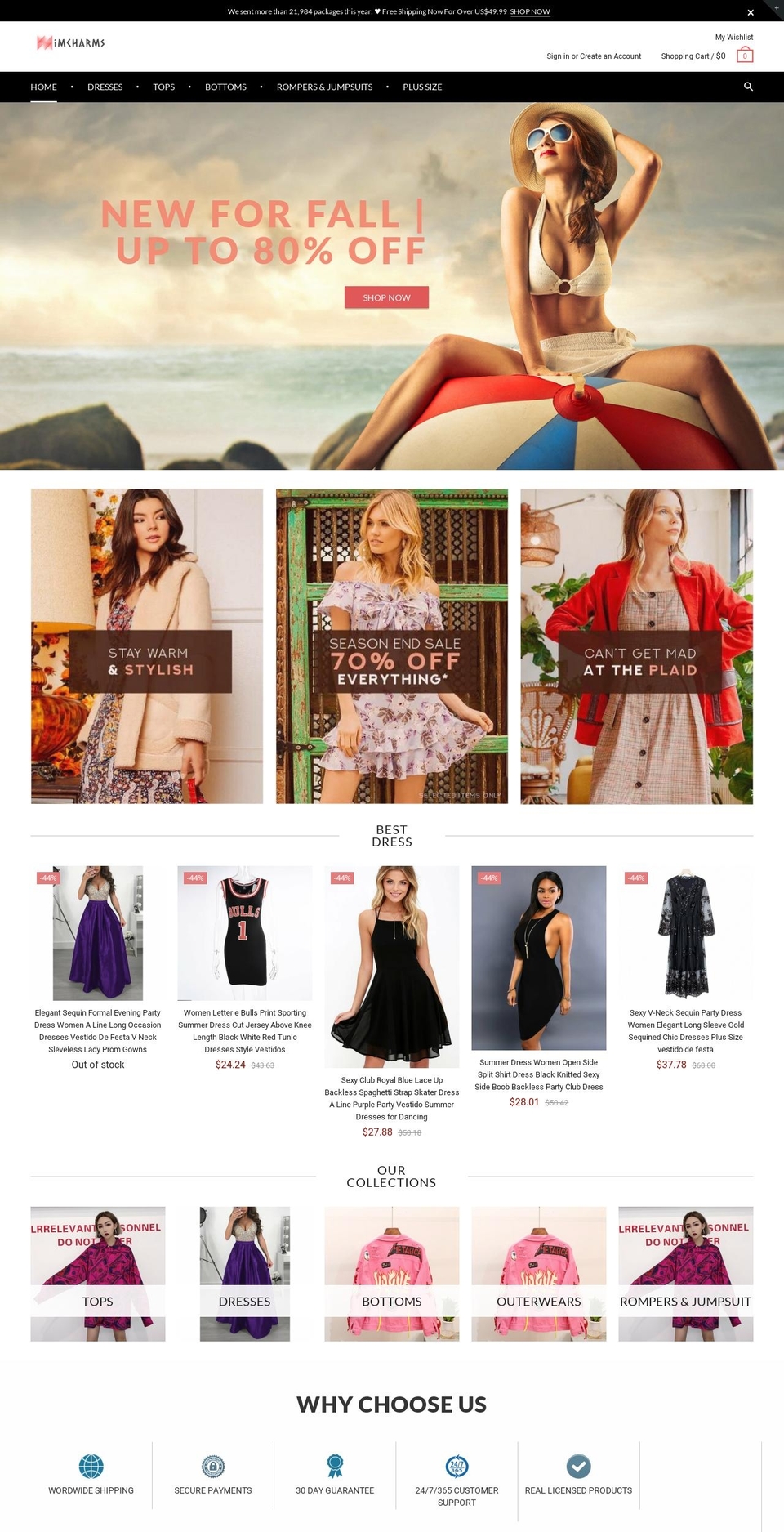 Clothing Shopify theme site example imcharms.com