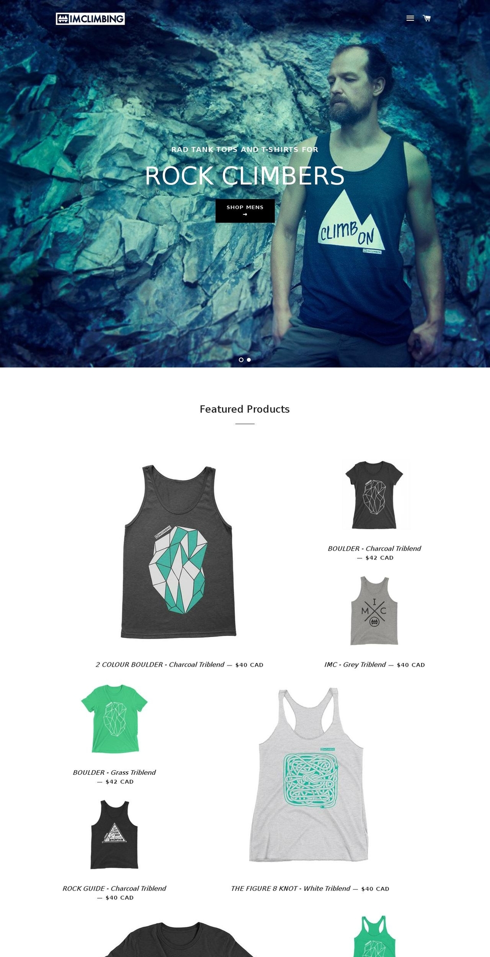 imclimber.com shopify website screenshot