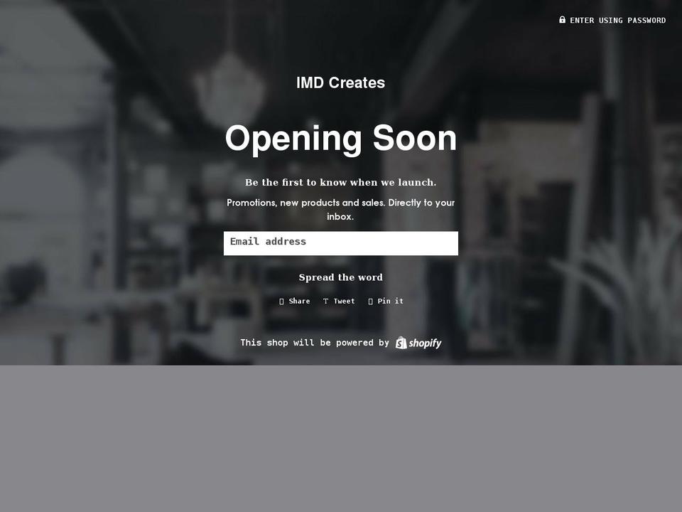 imd-creates.com shopify website screenshot