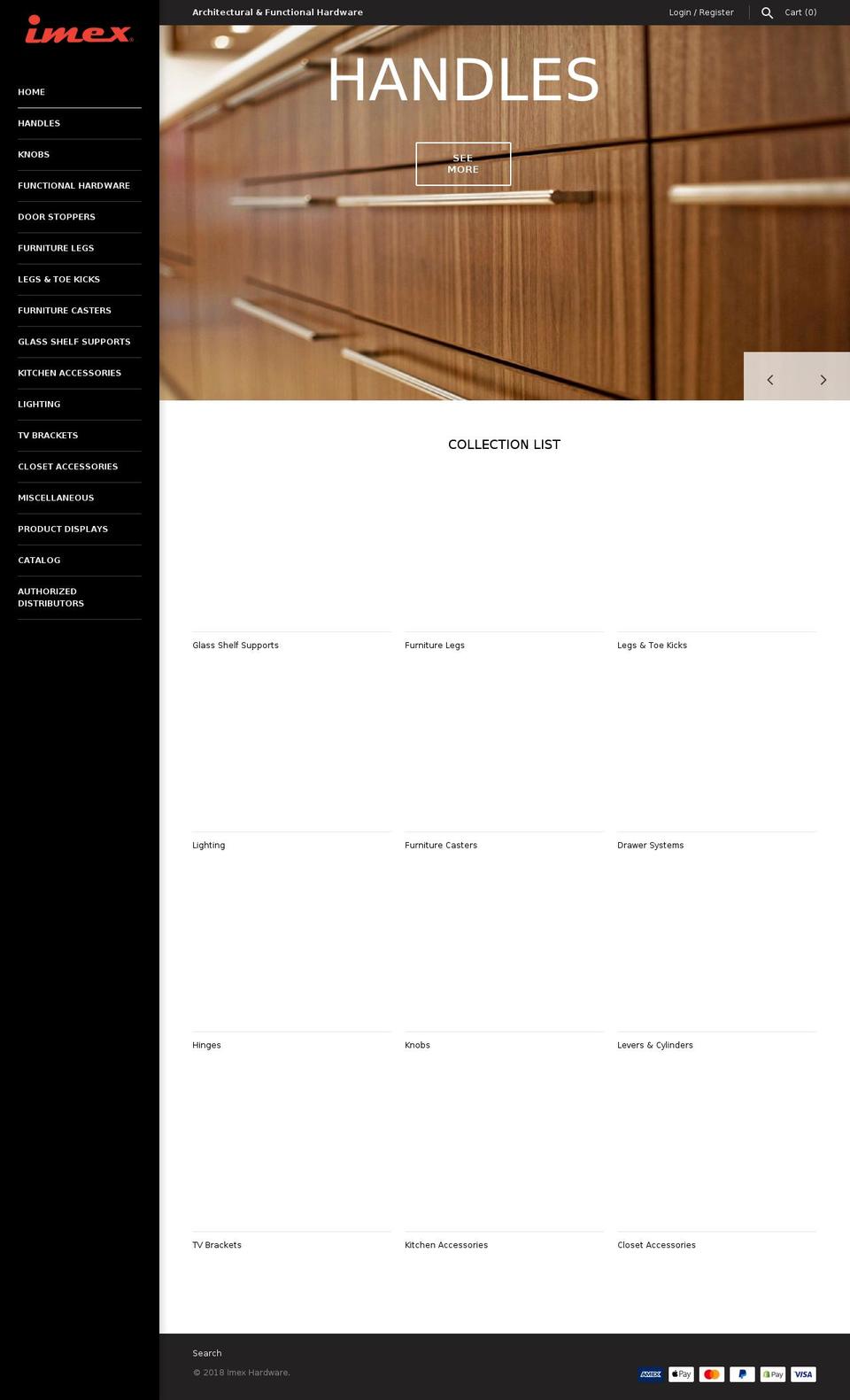 imexhardware.com shopify website screenshot