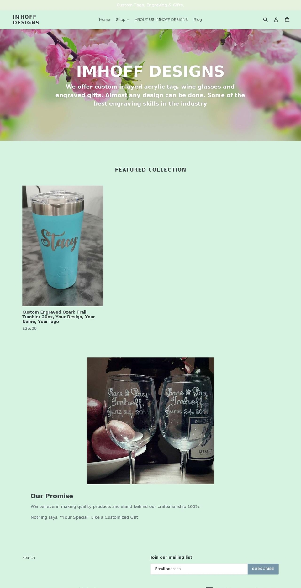 imhoffdesigns.org shopify website screenshot