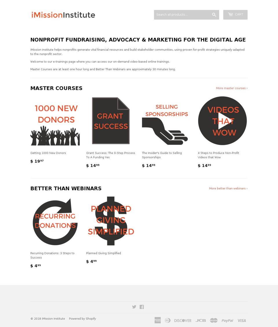 imissiontraining.org shopify website screenshot